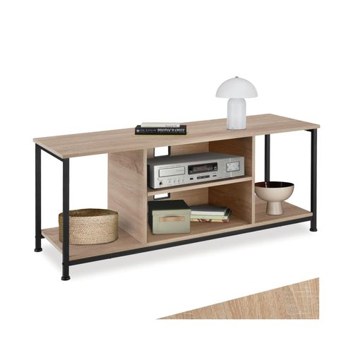 4061173230843 - tectake® TV-Regal Industrial Style 4 offene Fächer verstellbarer Einlegeboden und Kabelaussparungen 120 x 40 x 505 cm