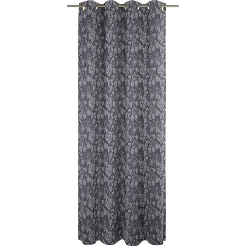 4004567191467 - Vorhang ADAM Vorhang Flower Cuvée Light aus 100% Bio-Baumwolle Ösen (1 St) Gr 1 blau (indigo) B145cm H145cm Jacquard Baumwolle (Bio-Baumwolle) Gardinen Vorhang Flower Cuvée Light aus Bio-Baumwolle Made in Germany