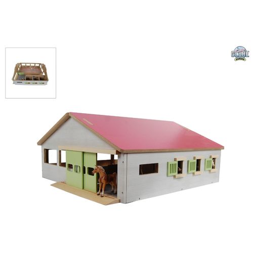 8713219450291 - Kids Globe Pferdestall mit 3 Boxen und Reitplatz Lünge 62 cm 8713219450291 - Kids Globe Pferdestall mit 3 Boxen und Reitplatz Lünge 62 cm