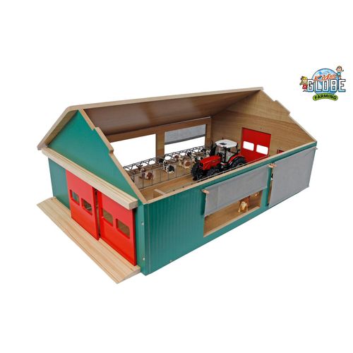 8713219426128 - Kids Globe Stall mit beweglichen Elementen Holz Maßstab 132 64 x 425 x 265 cm