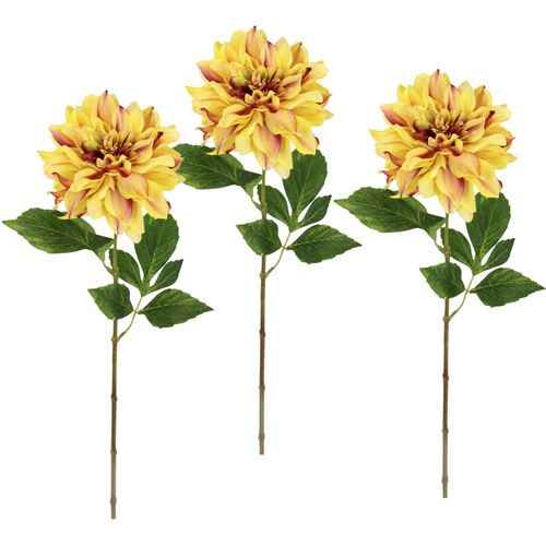 4019844791520 - Kunstblume IGEA Dahlie gelb B18cm H62cm L10cm Obermaterial 90% Polyester 10% Kunststoff Kunstpflanzen Einzelblume Stielblume 3er Set