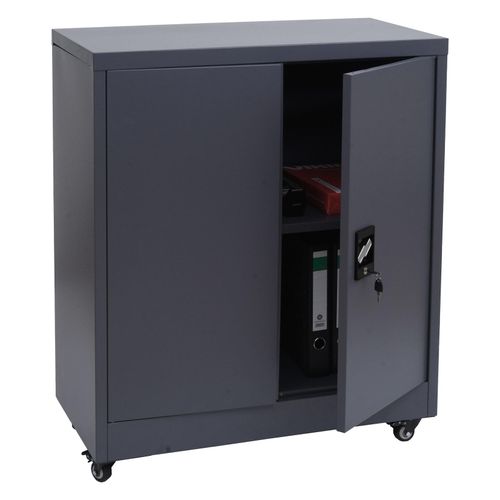 4057651768984 - Aktenschrank MCW-O50 Büroschrank Stahlschrank mit Rollen 2 Türen abschließbar Stahl 98x80x40cm ~ dunkelgrau 4057651768984 - Aktenschrank MCW-O50 Büroschrank Stahlschrank mit Rollen 2 Türen abschließbar Stahl 98x80x40cm ~ dunkelgrau