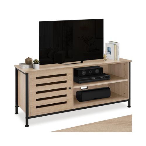 4061173242921 - tectake® TV-Board Industrial Style 2 offene Fächer Staufach mit Magnettür 2 Kabelaussparungen 110 x 415 x 505 cm 4061173242921 - tectake® TV-Board Industrial Style 2 offene Fächer Staufach mit Magnettür 2 Kabelaussparungen 110 x 415 x 505 cm