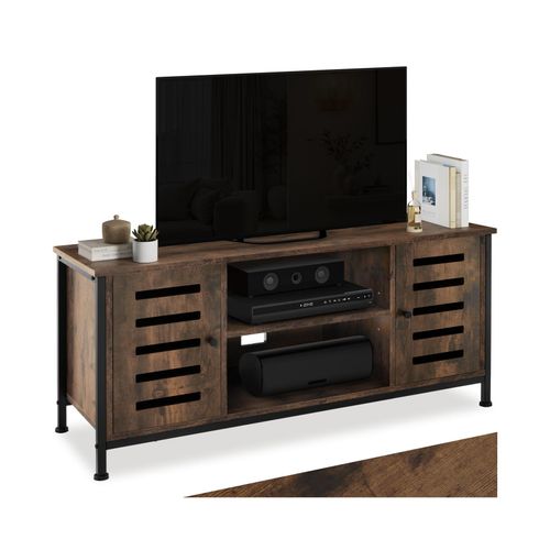 4061173242938 - tectake® TV-Board Industrial Style offenes Fach 2 Staufächer mit Magnettüren verstellbarer Einlegeboden 2 Kabelaussparungen 110 x 415 x 505 cm