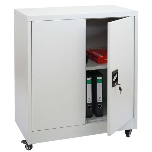 4057651769004 - Aktenschrank MCW-O50 Büroschrank Stahlschrank mit Rollen 2 Türen abschließbar Stahl 98x80x40cm ~ hellgrau 4057651769004 - Aktenschrank MCW-O50 Büroschrank Stahlschrank mit Rollen 2 Türen abschließbar Stahl 98x80x40cm ~ hellgrau