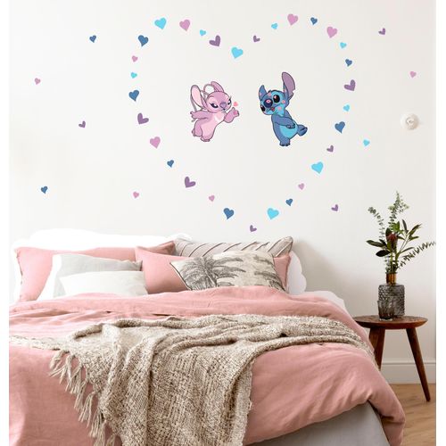 4036834140953 - Wandtattoo KOMAR Stitch in Love - Größe 50 x 70 cm bunt Disney Folie Wandtattoos selbstklebend Wandsticker Kinderzimmer