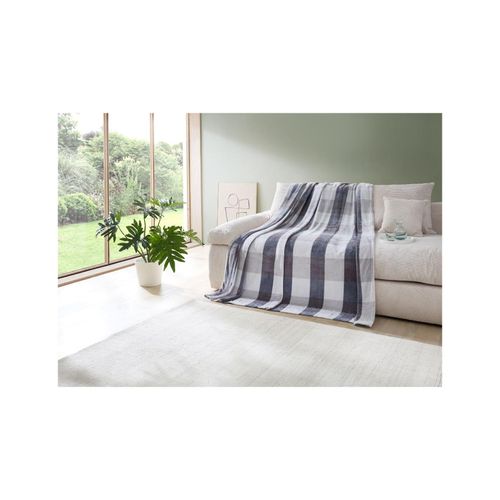 4311536040405 - Dekor Wohndecke XXL 220x240cm -versch Ausführungen - Karo anthrazit