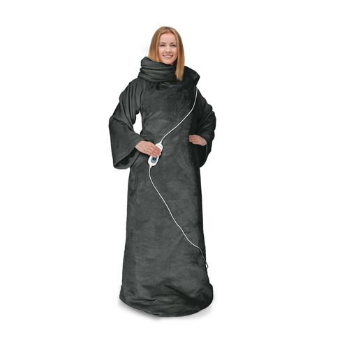 4060656519611 - Slanket Heizdecke mit Ärmeln 120W 155x180cm Coral Fleece Anthrazit 155 x 180 cm