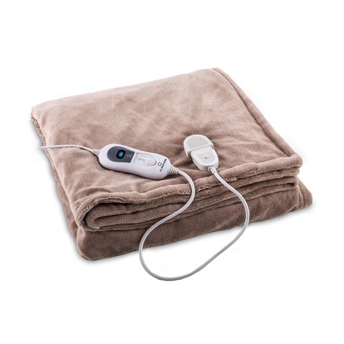 4260509681629 - Dr Watson xxl Heizdecke 3 Leistungsstufen waschbar 200x180cm Mikroplüsch - Warmes Taupe - Klarstein