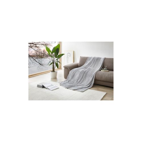 4311536023668 - Dekor Wohndecke XXL 220x240cm -versch Ausführungen - Uni silber