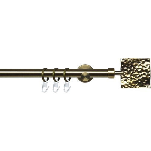 4016318376481 - Gardinenstange Stilgarnitur 20 mm Blues Johnny Gr 1 gold (messingfarben antikgoldfarben) Gardinenstangen L 120cm Ø 20mm 1 läufig Eisen Gardinenstange Komplett L120cm