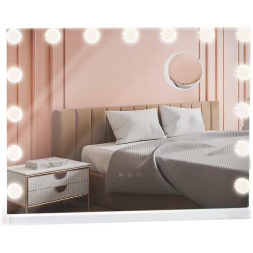 4251756499792 - Schminkspiegel Marlene I Kosmetikspiegel mit 10X Vergrößerung I Hollywoodspiegel mit dimmbarer LED-Beleuchtung I 3 Licht-Modi