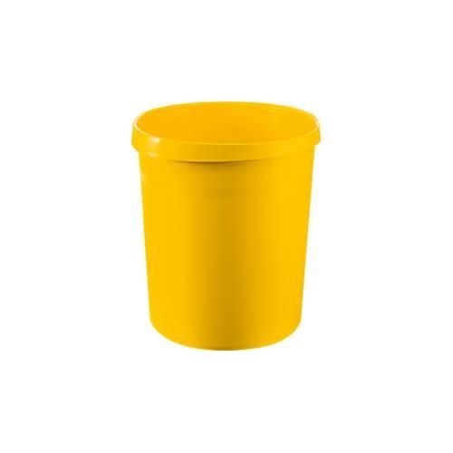 4012473090064 - Papierkorb GRIP rund Volumen 18 l extra stabil 2 Griffmulden ohne Deckel B 237 x T 312 x H 350 mm Polypropylen gelb