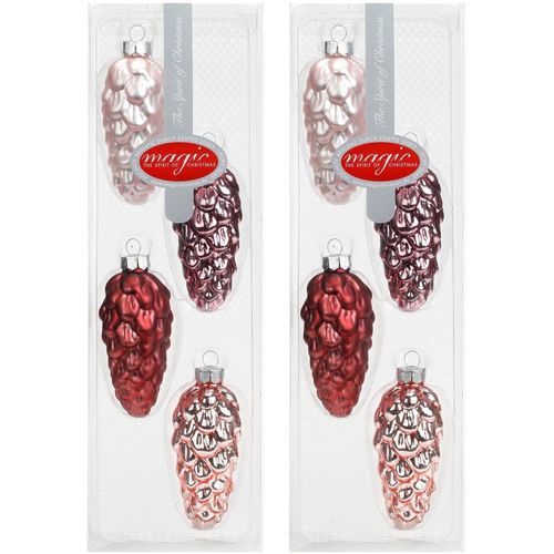 4061752056116 - Christbaumschmuck MAGIC BY INGE Magic - Avenue of Romance rosa (rosé) H9cm Ø4cm Glas Weihnachtsbaumschmuck Zapfen aus Glas