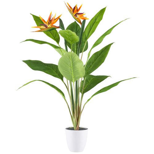 4064118242758 - Kunstpflanze CREATIV GREEN Strelitzia orange H80cm Kunststoff Kunstpflanzen mit 2 Blüten