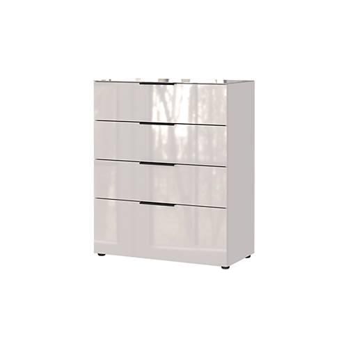 4005949369979 - Kommode mit 4 Schubladen Glasfront- und auflage B 830 x T 420 x H 1020 mm Kaschmir 4005949369979 - Kommode mit 4 Schubladen Glasfront- und auflage B 830 x T 420 x H 1020 mm Kaschmir