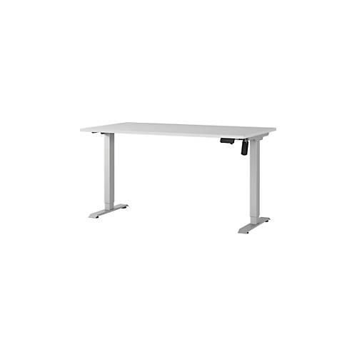 4005949802629 - GERMANIA Boras höhenverstellbarer Schreibtisch lichtgrau rechteckig T-Fuß-Gestell silber 1400 x 800 cm 4005949802629 - GERMANIA Boras höhenverstellbarer Schreibtisch lichtgrau rechteckig T-Fuß-Gestell silber 1400 x 800 cm