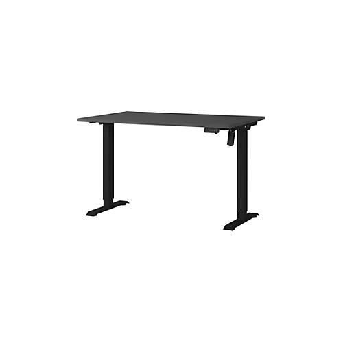 4005949802285 - Sitz-Steh-Schreibtisch Boras 8022-547 elektrisch höhenverstellbar 71-119cm (H) 120x80cm (BxT) rechteckig graphit   Schwarz 