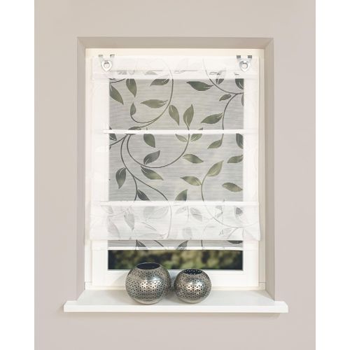 4056751436410 - Raffrollo HOME WOHNIDEEN RANA Gr 1 weiß B45cm H130cm Ausbrenner Obermaterial 79% Viskose 21% Polyester Raffrollos Magnetrollo RANA mit Ausbrenner-Motiv 4056751436410 - Raffrollo HOME WOHNIDEEN RANA Gr 1 weiß B45cm H130cm Ausbrenner Obermaterial 79% Viskose 21% Polyester Raffrollos Magnetrollo RANA mit Ausbrenner-Motiv