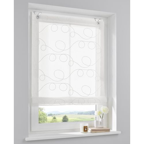 4016478995904 - Raffrollo KUTTI Jasmin Gr 1 weiß B45cm H130cm Obermaterial 100% Polyester Raffrollos einfarbig bestickt matt Polyester pflegeleicht mit Fensterhaken 4016478995904 - Raffrollo KUTTI Jasmin Gr 1 weiß B45cm H130cm Obermaterial 100% Polyester Raffrollos einfarbig bestickt matt Polyester pflegeleicht mit Fensterhaken