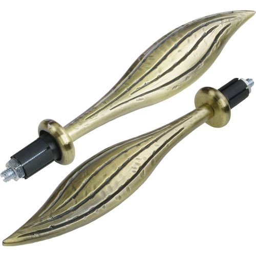 4016318009051 - Gardinenstangen-Endstück Endstück Endknopf Blatt Esperanca für 16 mm Stangen Gardinenstangenendstücke Gr 2 St schwarz (messingfarben schwarz) Gardinenstangen-Endstück Gardinenstangen-Endstücke Gardinenstangenendstücke Endstück Endknopf