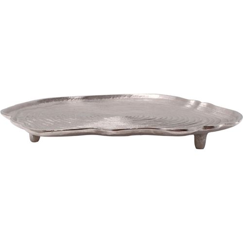 4063074443728 - Dekoobjekt KAYOOM Dekotablett Wood Art 425 silber (silberfarben) B395cm H5cm T395cm Ø395cm Dekofiguren