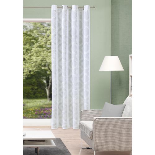 4056751531924 - Vorhang HOME WOHNIDEEN MAUI Gr 1 weiß (wollweiß) B140cm H245cm Polyester Gardinen Ösenschal Leinenstruktur Scherli