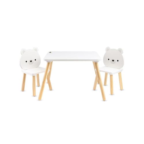 3801005602001 - Kinder Tischset 2 Stühle weiße Bären Holz Spieltisch Kinderzimmermöbel weiß 3801005602001 - Kinder Tischset 2 Stühle weiße Bären Holz Spieltisch Kinderzimmermöbel weiß