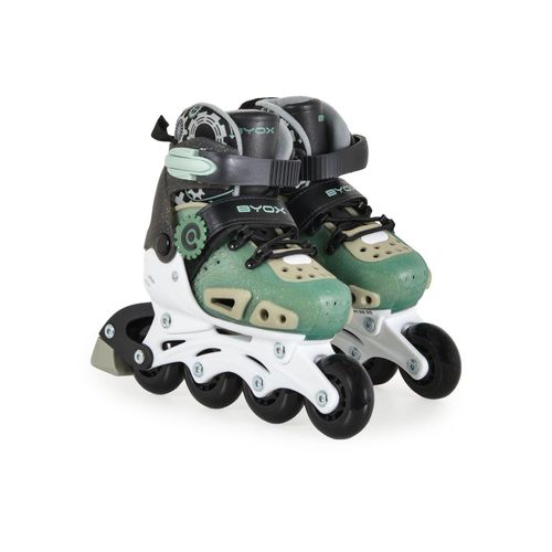 3800146229412 - Byox Inliner Dizzy grün Glitzer PU-Räder Ratschband Schnürsenkel Verschlussband XS (Gr 29-33)