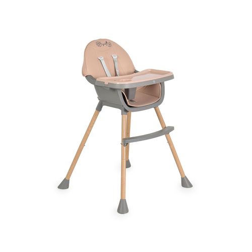 3801005152650 - Kinderhochstuhl Biscotti 2 in 1 Kinderstuhl Anti-Rutsch-Füße Doppeltablett rosa