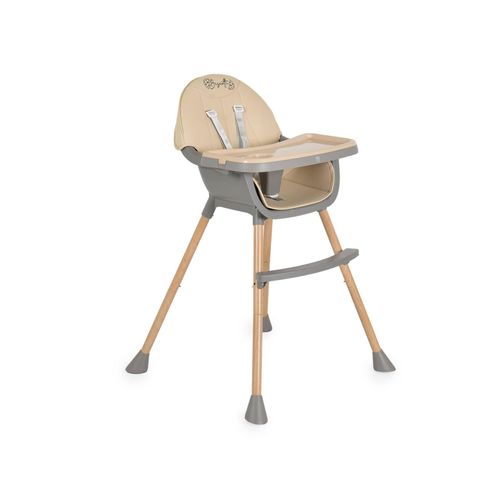 3801005152636 - Kinderhochstuhl Biscotti 2 in 1 Kinderstuhl Anti-Rutsch-Füße Doppeltablett beige