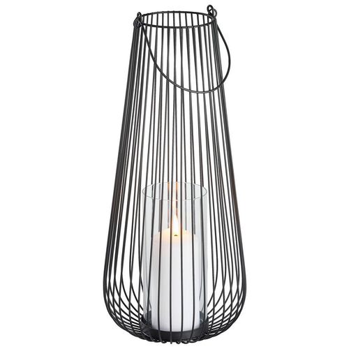 9010585134527 - Laterne  Schwarz  Metall Glas  rund  455 cm  Glaseinsatz  Dekoration Windlichter & Laternen Laternen