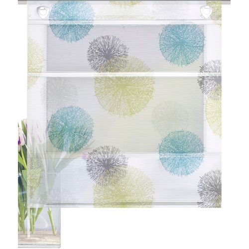4056751377737 - Raffrollo HOME WOHNIDEEN RAWLINS Gr 1 grün B45cm H130cm Obermaterial 100% Polyester Raffrollos bedruckt