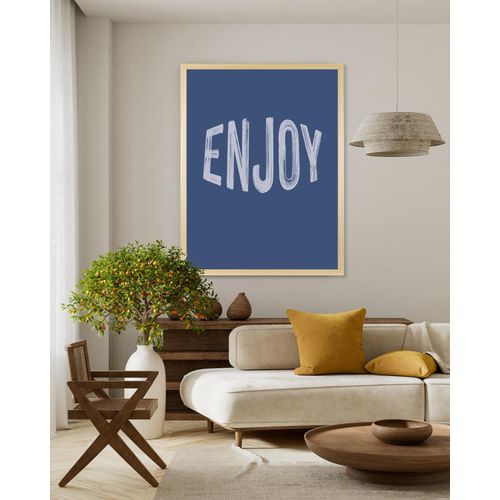 4067437128451 - Bild mit Rahmen SOLIVER Enjoy grau (farbe rahmen beige natur farbe bild(er) hellgrau) B50cm H70cm T15cm Holz Plexiglas Bilder HD Premium Posterdruck mit Echtholzrahmen