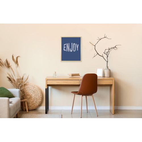 4067437128437 - Bild mit Rahmen SOLIVER Enjoy grau (farbe rahmen beige natur farbe bild(er) hellgrau) B30cm H40cm T15cm Holz Plexiglas Bilder HD Premium Posterdruck mit Echtholzrahmen