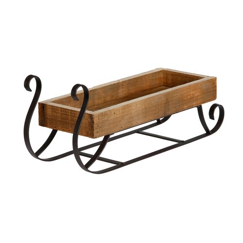 4061752240638 - Weihnachtsfigur MAGIC BY INGE Schlitten Weihnachtsdekoration braun Massivholz Metall Dekofiguren Länge 16 cm aus Holz und Metall