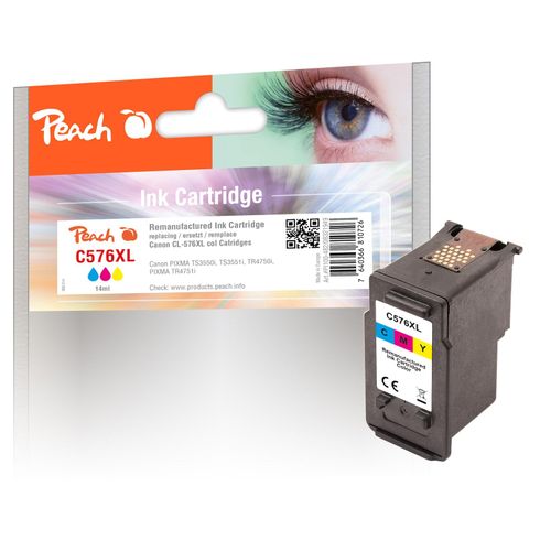 7640366810726 - C576 XL Druckkopf XL col ersetzt Canon CL-576XL 5441C001 für zB Canon Pixma TS 3700 Canon Pixma TR 4755 i Canon Pixma TS 3750 i (wiederaufbereitet)