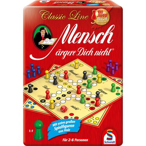 4001504494391 - Classic Line Mensch ärgere Dich nicht in Metalldose Brettspiel