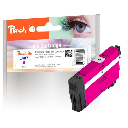 7640460546859 - E407 M Druckerpatrone ma ersetzt Epson No 407M C13T07U340 für zB Epson WorkForce Pro WF -4745 DTWF (wiederaufbereitet)