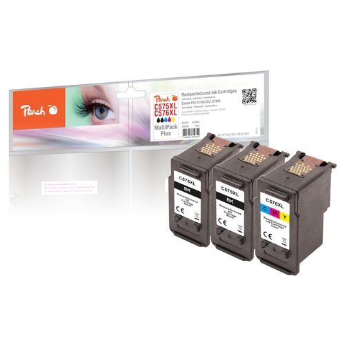 7640366810740 - C575 XL 3 Druckköpfe XL (2*bk col) ersetzt Canon PG-575XL CL-576XL für zB Canon Pixma TS 3700 Canon Pixma TR 4755 i Canon Pixma TS 3750 i (wiederaufbereitet)