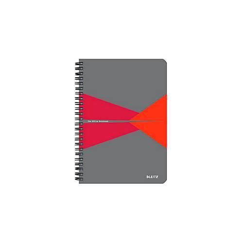 4002432141593 - Notizbuch Office Format A5 90 karierte Blatt lässt sich um 360° öffnen Spiralbindung Kunststoff-Einband FSC®-zertifiziert rot