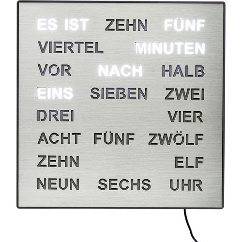 4037445161320 - Tischuhr AMS T1234 schwarz (silberfarben) Tischuhren Made in GermanyBüroWohnzimmerEsszimmer als Wanduhr nutzbar