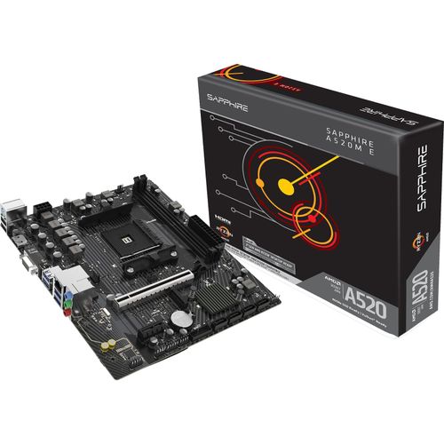 4895106296886 - A520M-E Mainboard - AMD A520 - AMD AM4 socket - DDR4 RAM - Micro-ATX