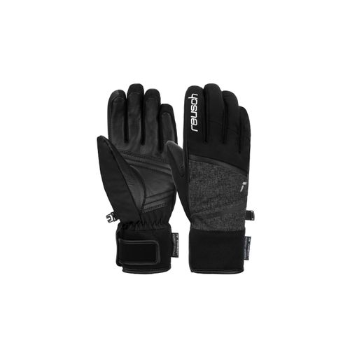 4060485347287 - Skihandschuhe REUSCH Tessa STORMBLOXX™ Damen Gr 75 grau (grau schwarz) 65% Polyester 30% Ziegenleder 5% Elasthan mehrfarbig Feminin Handschuhe aus wasserdichtem und atmungsaktivem Material