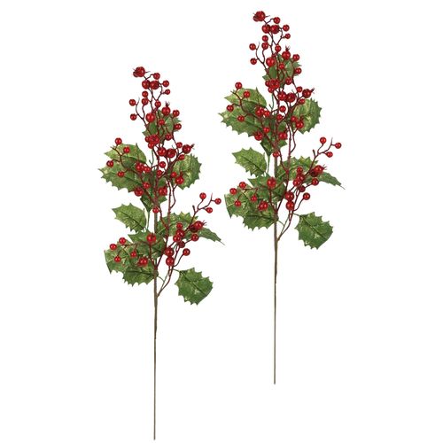 4019844758950 - Kunstzweig IGEA Künstlicher Ilexzweig Beerenzweig grün (grün rot) B22cm H64cm L7cm Polyester Kunstpflanzen 2er Set Dekozweig Zweig Deko für Girlande Kranz Weihnachtsdeko 4019844758950 - Kunstzweig IGEA Künstlicher Ilexzweig Beerenzweig grün (grün rot) B22cm H64cm L7cm Polyester Kunstpflanzen 2er Set Dekozweig Zweig Deko für Girlande Kranz Weihnachtsdeko