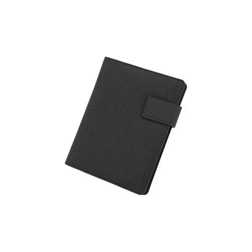 4021068462216 - Schreibmappe Stop Ocean Plastic MOOREA RPET A4 Multifunktionsbänder 1 Einsteckfach Stifteschlaufe Handy- Tabletaufsteller 1 Block Magnetverschluss RPET anthrazit