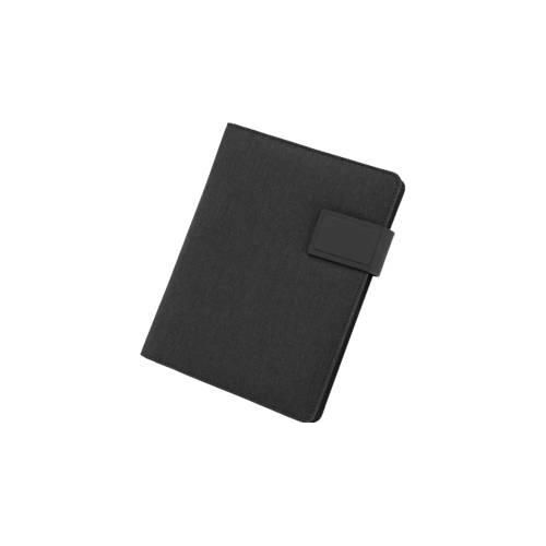 4021068462223 - Schreibmappe Stop Ocean Plastic BELIZE RPET A5 Multifunktionsbänder 1 Einsteckfach Stifteschlaufe Handy- Tabletaufsteller 1 Block Magnetverschluss RPET anthrazit