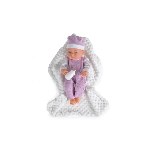3800146222192 - Kinderpuppe 41 cm 9303 Kuscheldecke Trinkflasche Babypuppe Set 3-teilig lila
