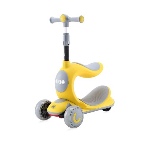 3800151922414 - Kinderroller Trio 2 in 1 Laufrad leuchtende Räder verstellbar klappbar gelb