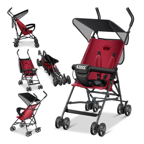 4260729114129 - KIDIZ® Kinderwagen CITY Buggy Kinderbuggy klappbar Sportwagen Faltbar 360° 4-Zoll-Räder Inkl Sonnen- und Regenverdeck zusammenklappbar 5-Punkt-Sicherheitsgurt ab 6 Monate
